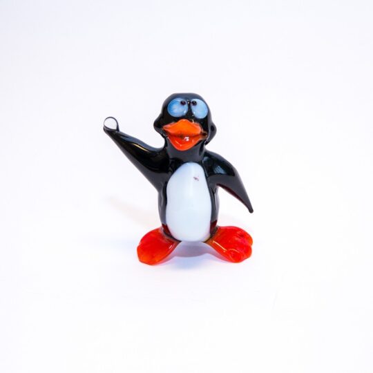 Penguin Throwing Snowball Figurine