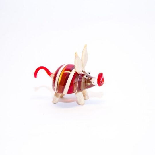 Small Striped Pig Figurine