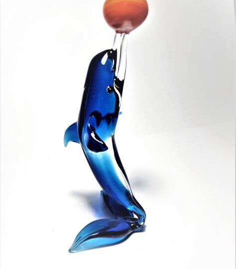 Dolphin With Ball Figurine