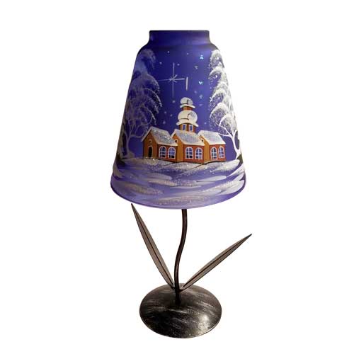 Glass Lamp Tea Light Candle Holder - Brown Cottages