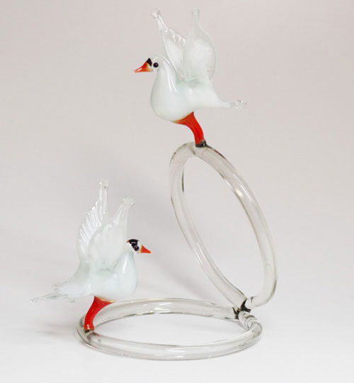 Dove's with Rings Figurine