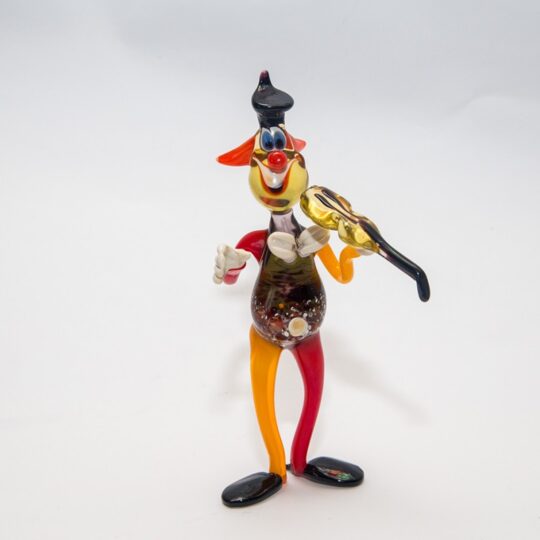 Clown With Violin Figurine